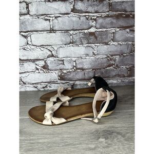 Daphne Bush Pink Leather Bow Ankle Strap Wedge Sandals Women’s Sz 40EU/9-9.5M US